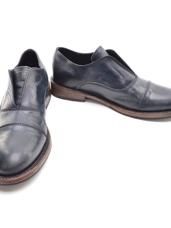 Men Freebird Detrick Navy Plain Toe Slip On Oxford 11 M